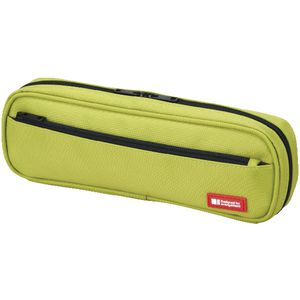 Lihit Lab Twin Zip Tube Multi Compartment Pencil Case Lime