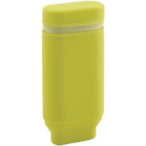 Smart Fit Single Zip Stand Up Oval Silicon Pencil Case Lime
