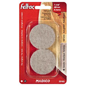 FELTAC Floor Protectors 48mm Round Beige 4 Pack