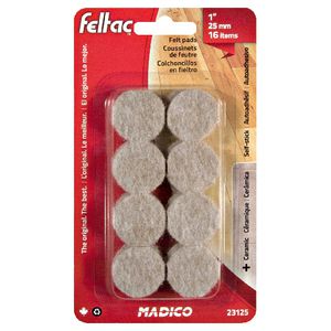 FELTAC Floor Protectors 25mm Round Beige 16 Pack