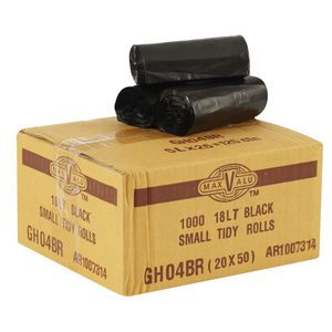 MaxValu Bin Liners 18L Black 1000 Pack