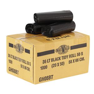 MaxValu Bin Liners 36L Black 1000 Pack