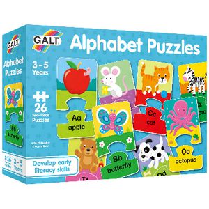 Galt Alphabet Puzzles โ 26 Two-Piece Jigsaw Puzzles for Kids Age 3โ5, Early Literacy & Matching Skills