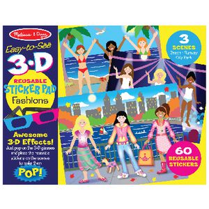 Melissa & Doug Easy-to-See 3D Reusable Sticker Pad Fashions