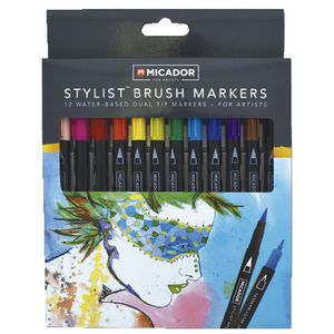 Micador for Artist Stylist Brush Markers 12 Pack
