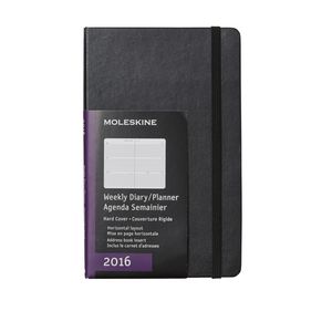 Moleskine 2016 Hard Cover Large Weekly Horizontal Diary Black