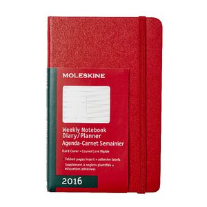 Moleskine 2016 Hard Cover Pocket Weekly Notebook Scarlet Red