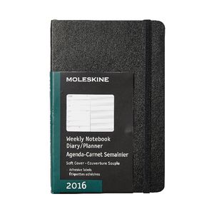 Moleskine 2016 Soft Cover Pocket Weekly Notebook Black