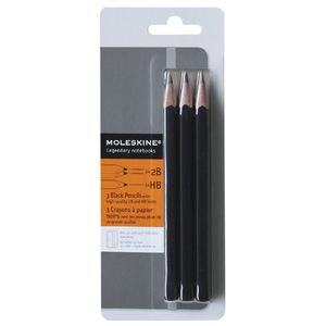 Moleskine Black Graphite Pencils HB and 2B 3 Pack