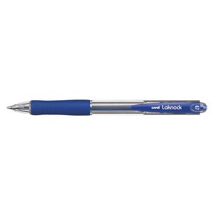 Uni Laknock Fine Retractable Ballpoint Pens Blue 12 Pack