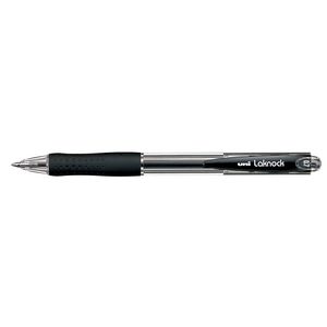 Uni Laknock Fine Retractable Ballpoint Pens Black 12 Pack