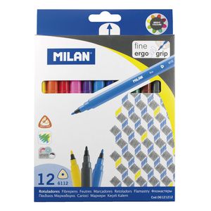 Milan 6112 Triangular Felt Tip Pens 12 Pack