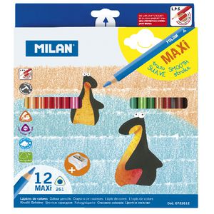 Milan 241 Maxi Triangular Colour Pencils Assorted 12 Pack
