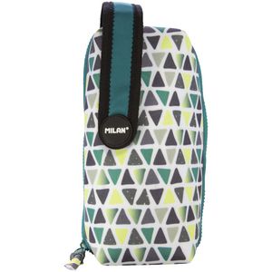 Milan Handy Pencil Case Set Geo Blue/Grey Tartan