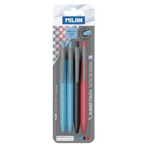 Milan Fine Touch Ballpoint Pens Assorted 4 Pack