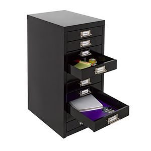 Spencer 10 Drawer Cabinet With Wheels Black