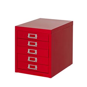 Spencer 5 Drawer Desktop Cabinet Red