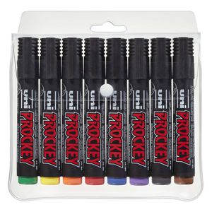 Uni Prockey Permanent Markers Assorted 8 Pack
