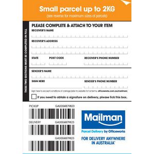 Mailman Parcel Delivery Label Small Up To 2kg