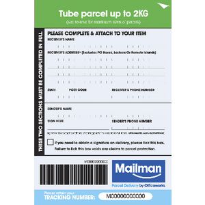 Mailman Parcel Delivery Label Tube Up To 2kg