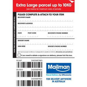 Mailman Parcel Delivery Label Extra Large Up To 10kg