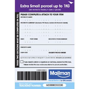 Mailman Parcel Delivery Label Extra Small Up To 1kg