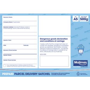 Mailman Parcel Delivery Satchel Extra Extra Small Up To 500g