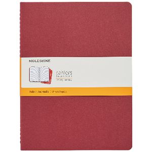 Moleskine Cahier Extra Large Notebook Ruled 3 Pack Red