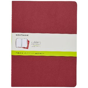Moleskine Cahier Extra Large Notebook Plain 3 Pack Red