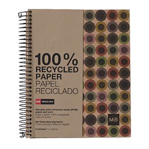 Miquelrius A5 Recycled Notebook 7mm Ruled Button 240 Page