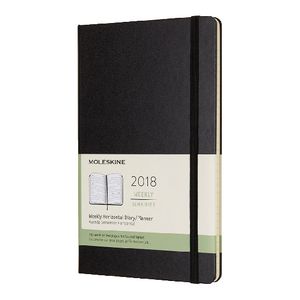 Moleskine Week to View 2018 Hard Cover Horizontal Diary Black