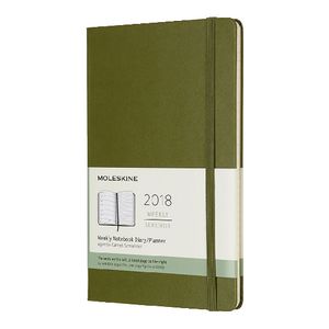 Moleskine Week to View 2018 Hard Cover Notebook Diary Green