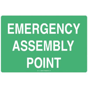 Mills Display Emergency Assembly Sign 300 x 450mm