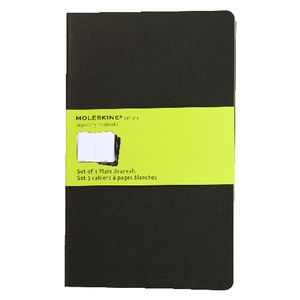 Moleskine Cahier Plain Notebooks Large Black 3 Pack