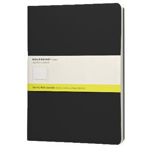 Moleskine Cahier Extra Large Notebook Plain Black 3 Pack