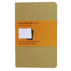 Moleskine Cahier Ruled Notebooks Pocket Kraft 3 Pack