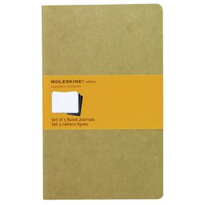 Moleskine Cahier Ruled Notebooks Large Kraft 3 Pack