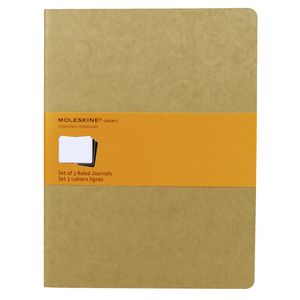 Moleskine Cahier Ruled Notebooks Extra Large Kraft 3 Pack