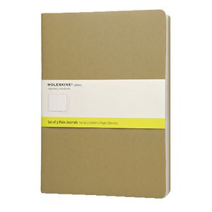 Moleskine Cahier Extra Large Notebook Plain Kraft 3 Pack