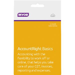 MYOB AccountRight Basics 1 PC 12 Months Card
