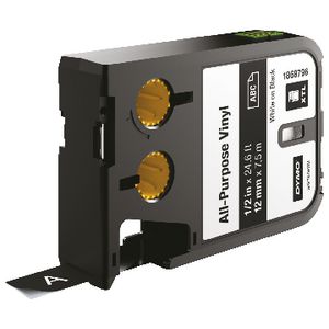 DYMO XTL Vinyl Label Tape 12mm White on Black