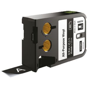 DYMO XTL Vinyl Label Tape 19mm White on Black