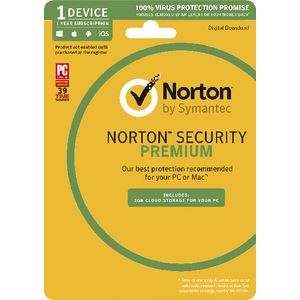 Norton Security Premium 2GB 1 Device 1 Year Card