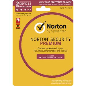 Norton Security Premium 2GB 2 Device 1 Year Card