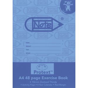 Protext A4 Exercise Book 18mm Dotted Thirds 48 Page Blue