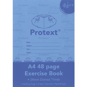 Protext A4 Exercise Book 24mm Dotted Thirds 48 Page Blue