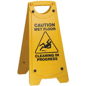 Oates A Frame Sign Wet Floor Yellow