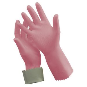 Oates Rubber Gloves Pink Size 9