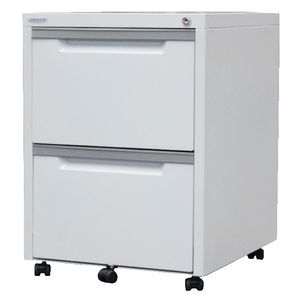 Steelco 2 Drawer Mobile Pedestal White Satin