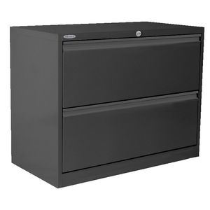 Steelco 2 Drawer Lateral Cabinet Graphite Ripple